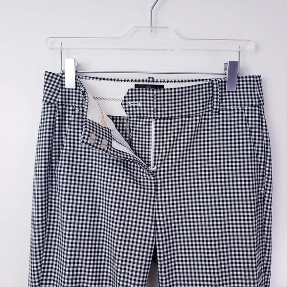 J.Crew Black and white gingham Cameron Slim Crop Stretch Trouser Pants Size 2 - Picture 4 of 10
